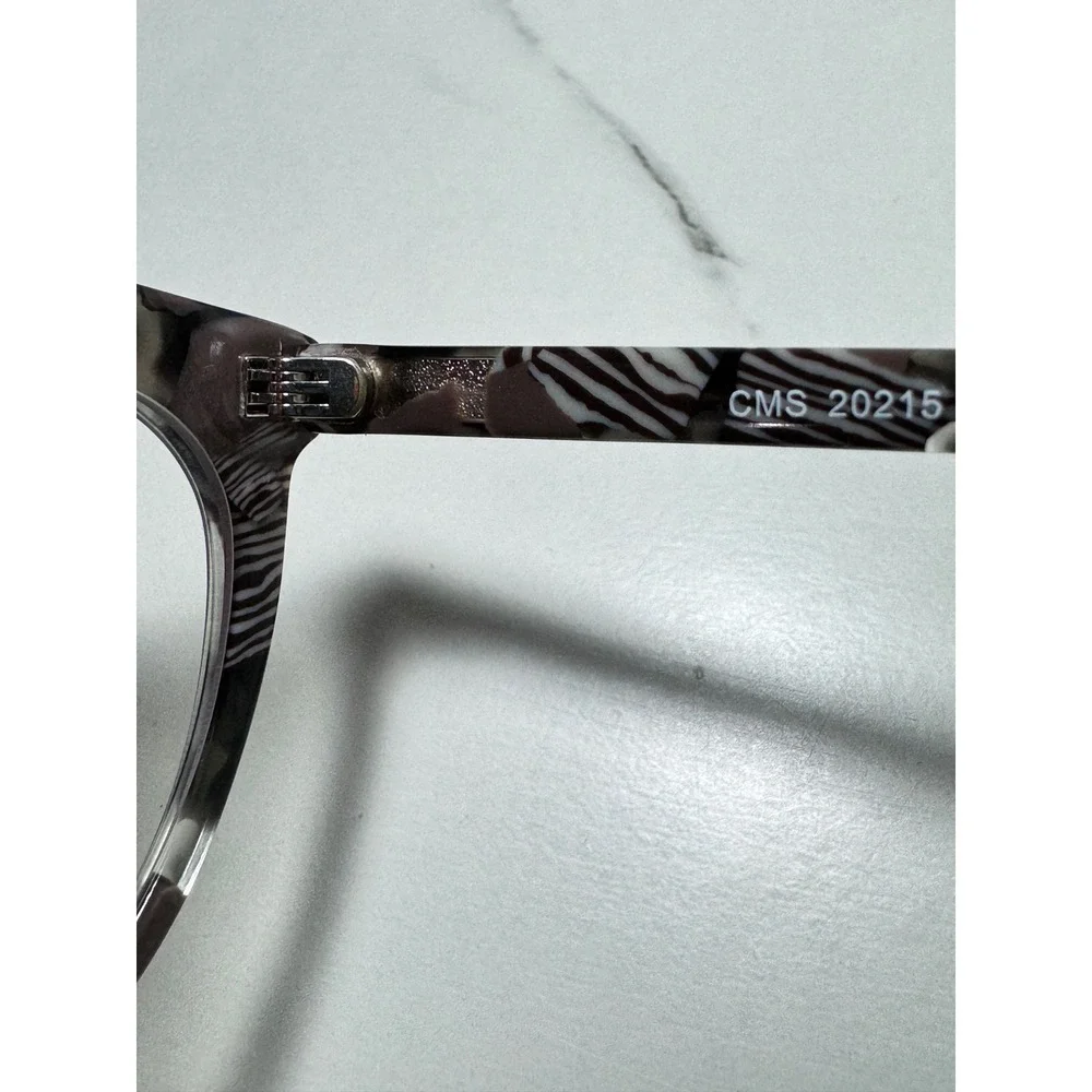 Chelsea Morgan CMS 20215 Brown Black Zebra Print Cat Eye Eyeglasses 56-15-145